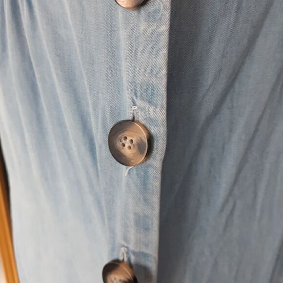 Zara Denim Voluminous Button Down Midi Dress - Picture 6 of 13